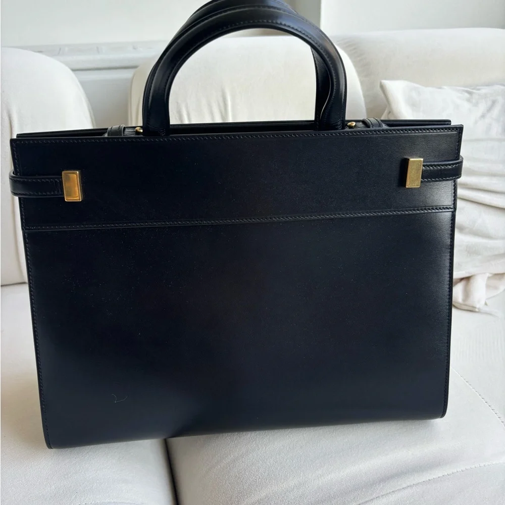 Saint Laurent Black Tote Bag with Gold Accents - Picture 3 of 7